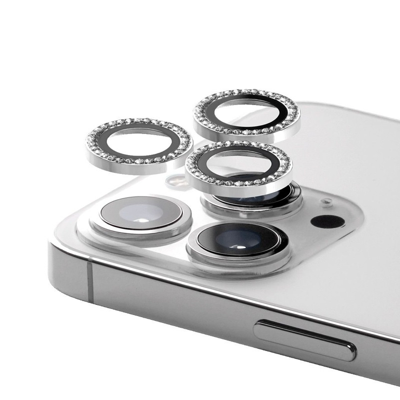 อุปกรณ์ iPhone 15 Pro / 15 ProMax Camera Lens Gem - Silver พร้อมส่ง