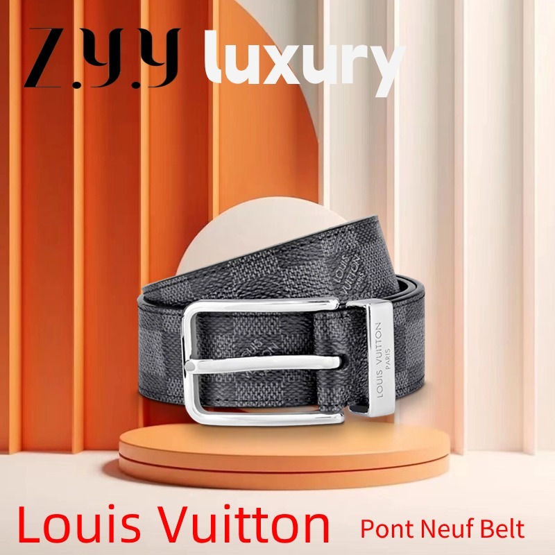 New Hot Ready Stock🔥หลุยส์วิตตอง 🍒Louis Vuitton Men's Belt PONT NEUF 35mm&amp; LV INITIALES 40mm เข็มขัดผู้ชาย