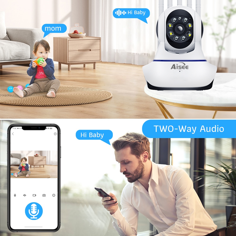Aisee กล้องวงจรปิดไร้สาย wifi 4K กล้องวงจรปิด wireless CCTV Camera เสียงสองทาง การตรวจจับฮิวแมนนอยด์ - รูปที่ 4