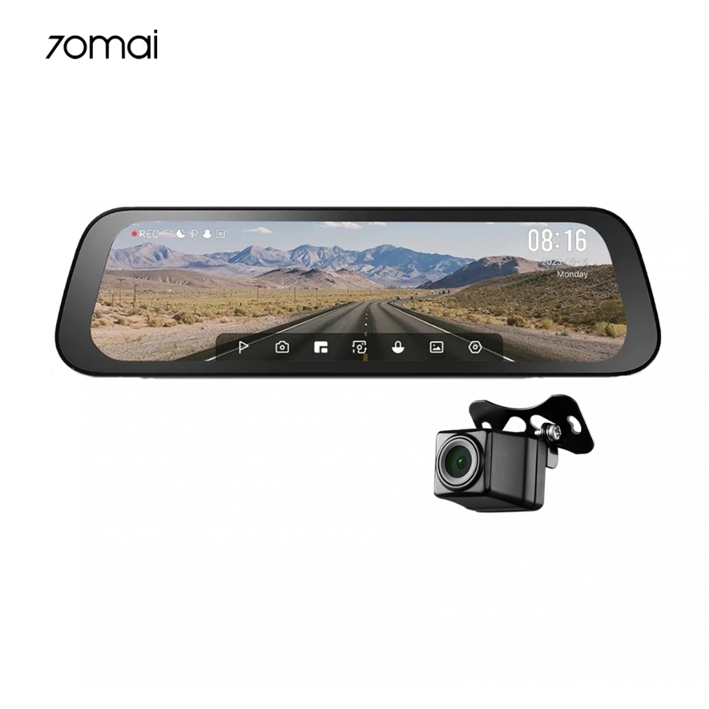 70mai Rearview Dash Cam S500	1 Year by 70mai รองรับ  SD 32G 64G 128G กล้องติดรถยนต์ 70mai รุ่น S500 design ทรงกระจก