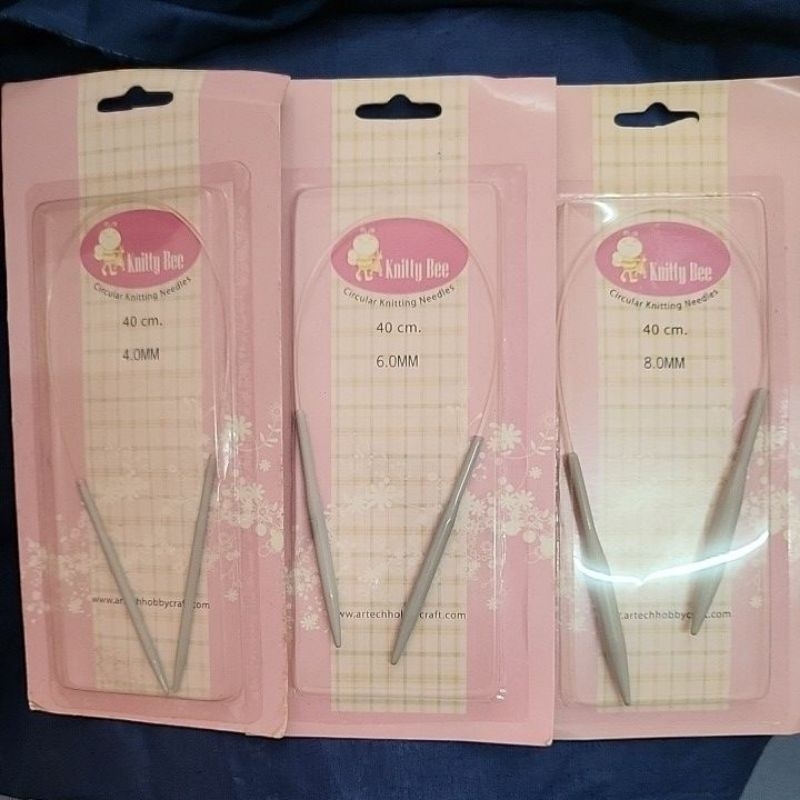 ไม้นิตวงกลมของKnitty Bee มี4.00mm/6.00mm/8.00mmยาว40 cm.
