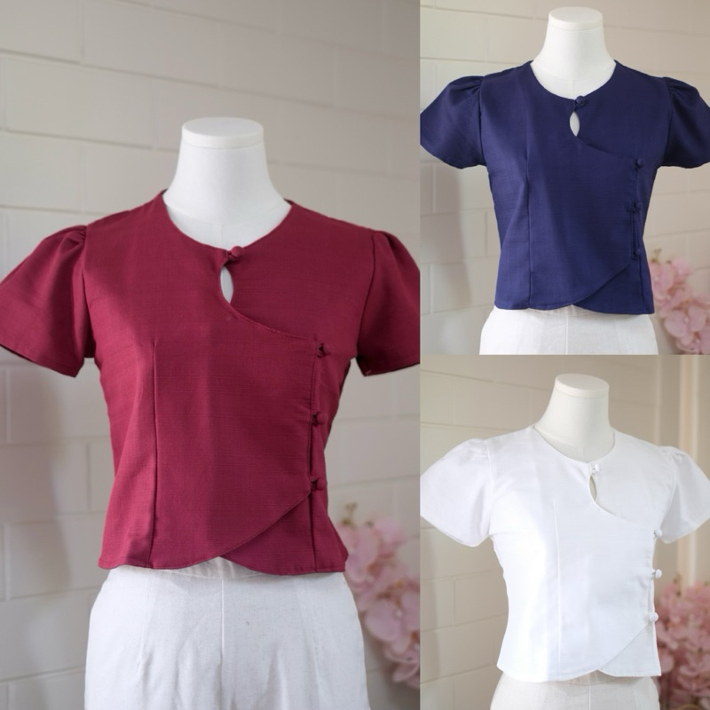 เสื้อผ้าฝ้ายชินมัย รุ่นคอหยดน้ำแขนตุ๊กตา