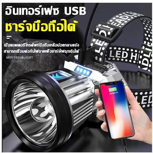 ซื้อ 1 แถม 1T998 ไฟฉายคาดหัวแสงแรงส่งไกลขนาดใหญ่,การแสด ได้3เกียร์เซ็นเซอร์สมาร์ท ไฟส่องกบ ไฟคาดหัวแรงสูง