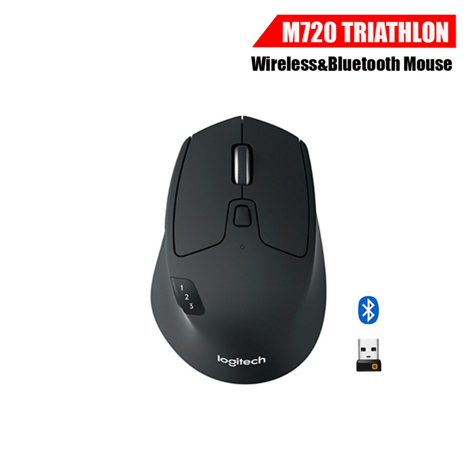เม้าส์ไร้สายใช้งานได้หลายอุปกรณ์ Logitech M720 TRIATHLON Multi-device Wireless/Bluetooth Mouse รับปร