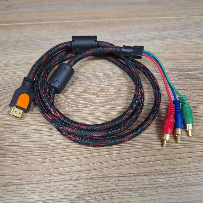 HDMI Male to 3 RCA RGB Audio Video AV Component Cable Lead 1.5m (สินค้าไม่รับประกัน)