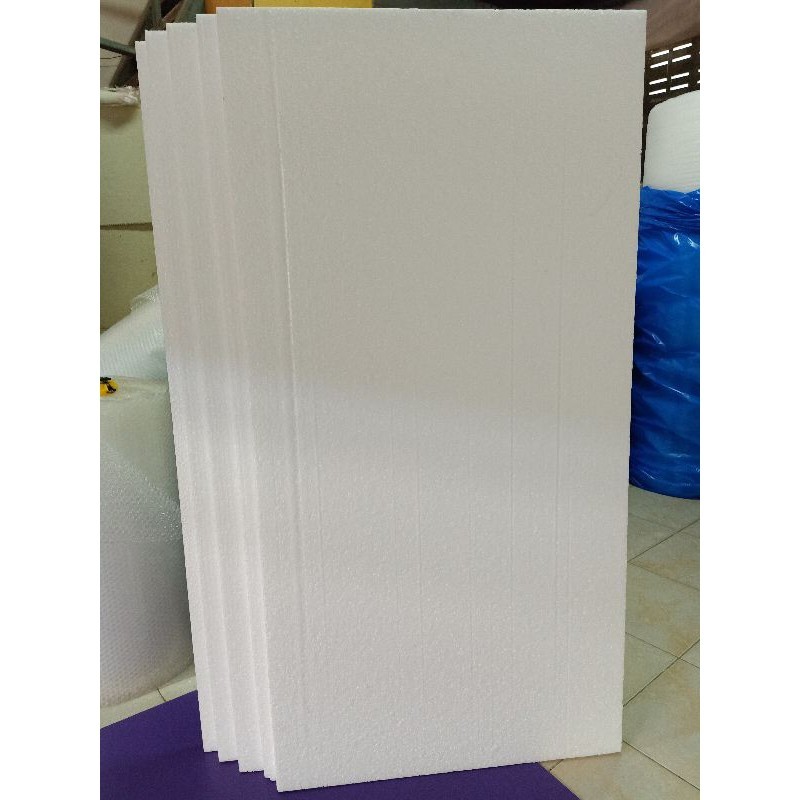 EPS FOAM ,โฟมแผ่น 60x120cm หนา 3/4 นิ้ว บรรจุ10 แผ่น/แพ็ค ราคา 29 บาท/แผ่น