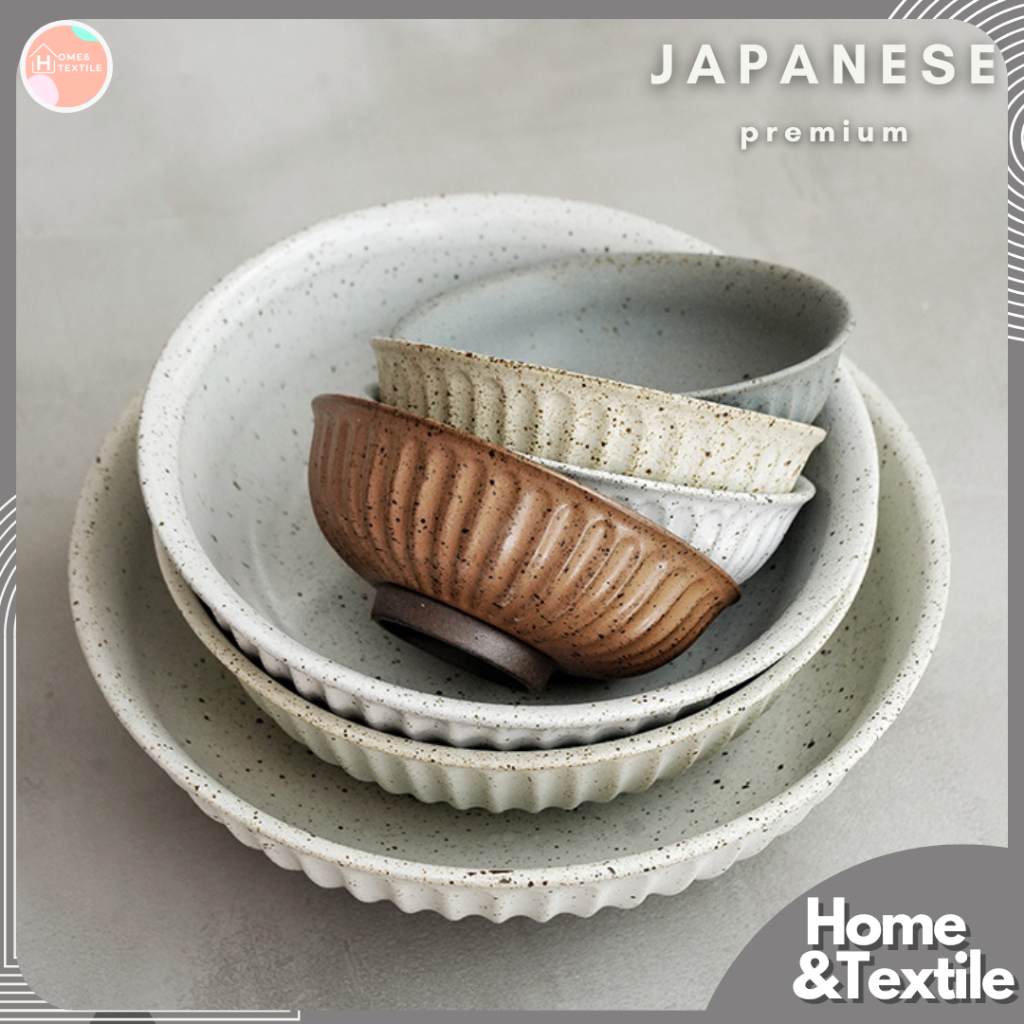 【Premium Japanese】ชามเซรามิคก้นสูง สีเอิร์ธโทน สไตล์ญี่ปุ่น เนื้อพรีเมี่ยม