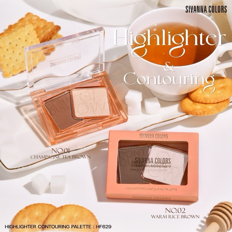 คอนทัวร์ & ไฮไลท์ SIVANNA COLORS HF629 HIGHLIGHTER CONTOURING PALETTE
