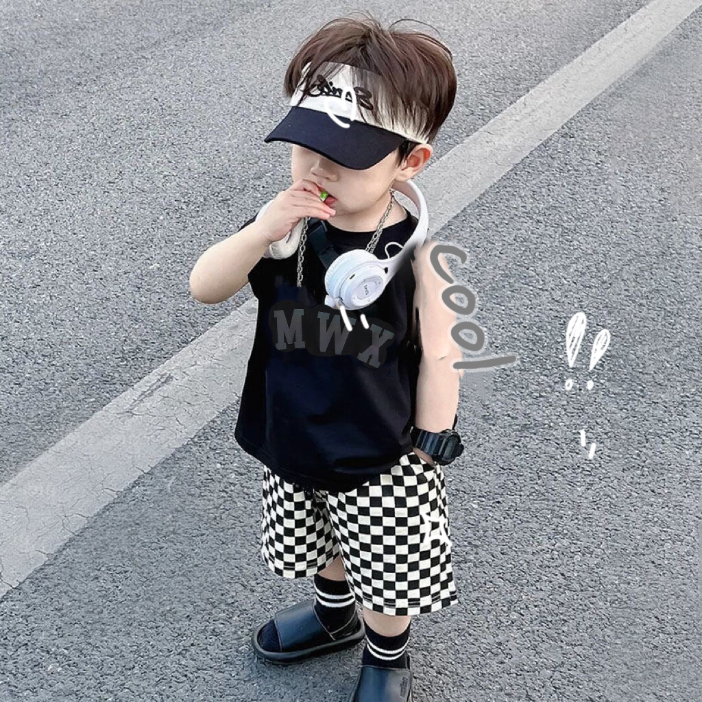 เสื้อผ้าเด็ก ชุดเด็กแฟชั่น ชุดเสื้อกล้าม set 2 ชิ้น สไตล์เกาหลี เนื้อผ้าดี 1-6ปี PFS0047 ราคา ถูกที่สุด ดีลบีเคเค แกลเลอรีภาพที่ 3