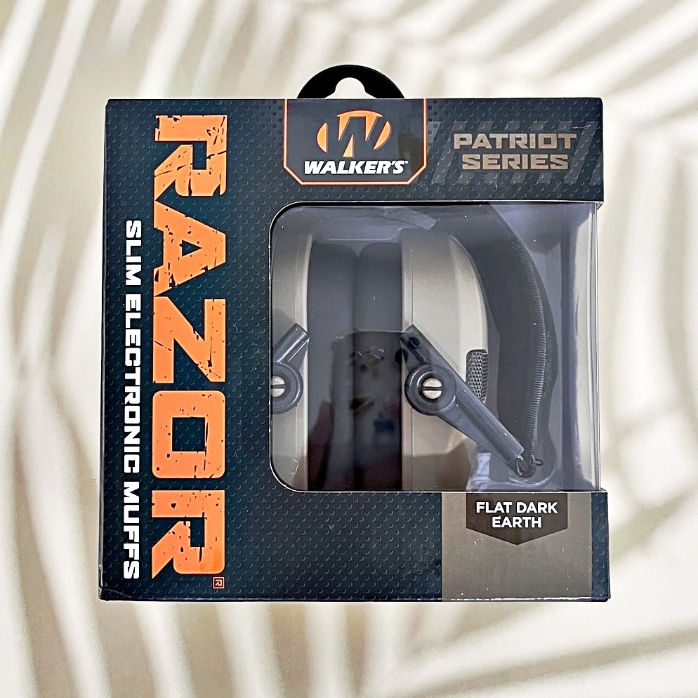 [Walker's®] Razor Slim Electroing Muffs Patriot Series, Flat Dark Earth หูฟัง แบบครอบหู ติดแพทช์ได้ 