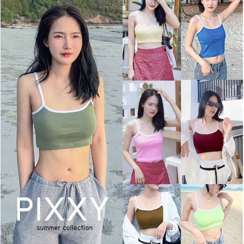 [S5] 11 สี 2 SIZE เสื้อกล้ามครอป น่ารักๆหลากสี ผ้าไม่บาง ไม่ต้องใส่ซับ