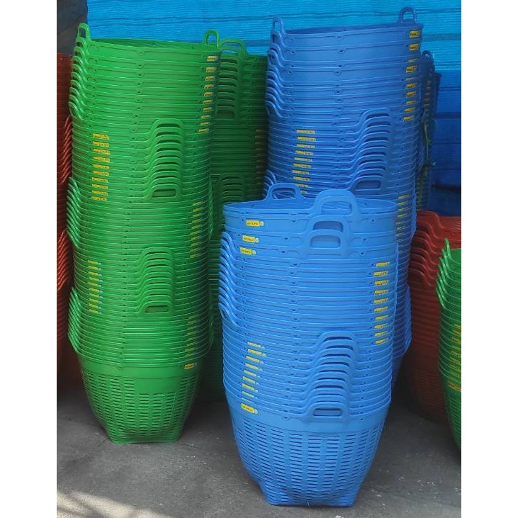 เข่งเบอร์ 1แพ็ค 5ใบ ประหยัดค่าส่ง เข่งพลาสติก บรรจุ 50kg.นน.3kg.ขนาดภายนอก 66.0 x 51.5 cm.