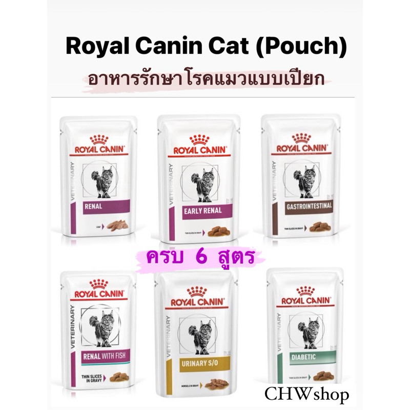 Royal Canin แมว ยกกล่อง 12 ซอง ทุกสูตร (85g)อาหารเปียกรักษาโรคแมวครบทุกสูตร ขนาด 85 กรัม บรรจุ 12 ซอง