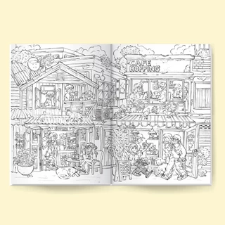 Cafe hopping coloring book สมุดระบายสี 24 หน้า ขนาด 19x26.88 cm.