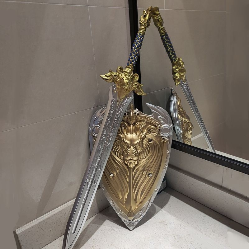 ★-☀ของเล่นเด็กดาบและโล่ของเล่นวัสดุยางนุ่มจำลอง Ryan King Sword Boy Weapon Sword Model