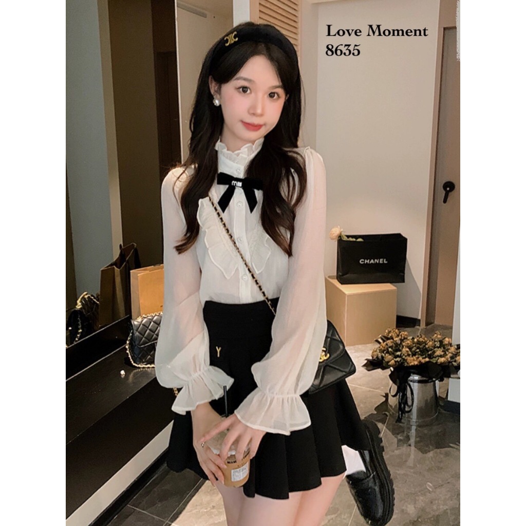 เสื้อแขนยาว งานสวย หรู น่ารัก ผ้าคอตตอลขึ้นลายCode 8635