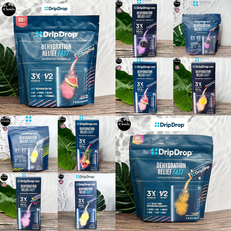 [DripDrop] ORS Dehydration Relief Fast Electrolyte Powder 8 or 32 Sticks อิเล็กโทรไลต์ แบบผง เกลือแร่