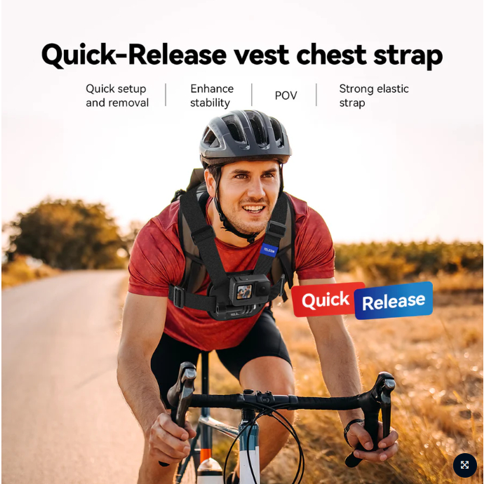 TELESIN Quick Release Version ชุด Adapter Set Magnetic / Magnetic Backpack Clip/สายคาดอก Vest Chest Strap