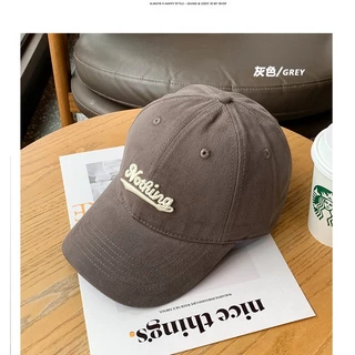 หมวกเบสบอล แบบนิ่ม ปักNOTHING มี 9 สี คุณภาพสู สไตล์เกาหลี