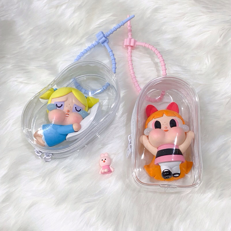 กระเป๋าใส่ตุ๊กตา PVC ใส กระเป๋า art toy ขนาด 9-10cm แถมสายคล้องคละสี พร้อมส่ง💗
