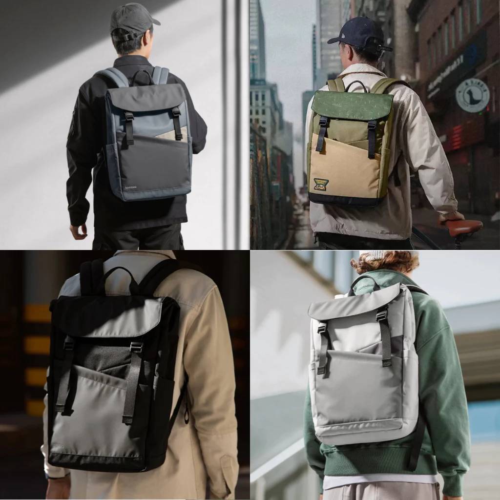 🇹🇭TOMTOC SLASH T64 LAPTOP BACKPACK 16" กระเป๋าเป้สะพายหลัง ดีไซน์โมเดิร์น ให้ลุคที่ทันสมัย ความจุกระเป๋าขนาด 18L