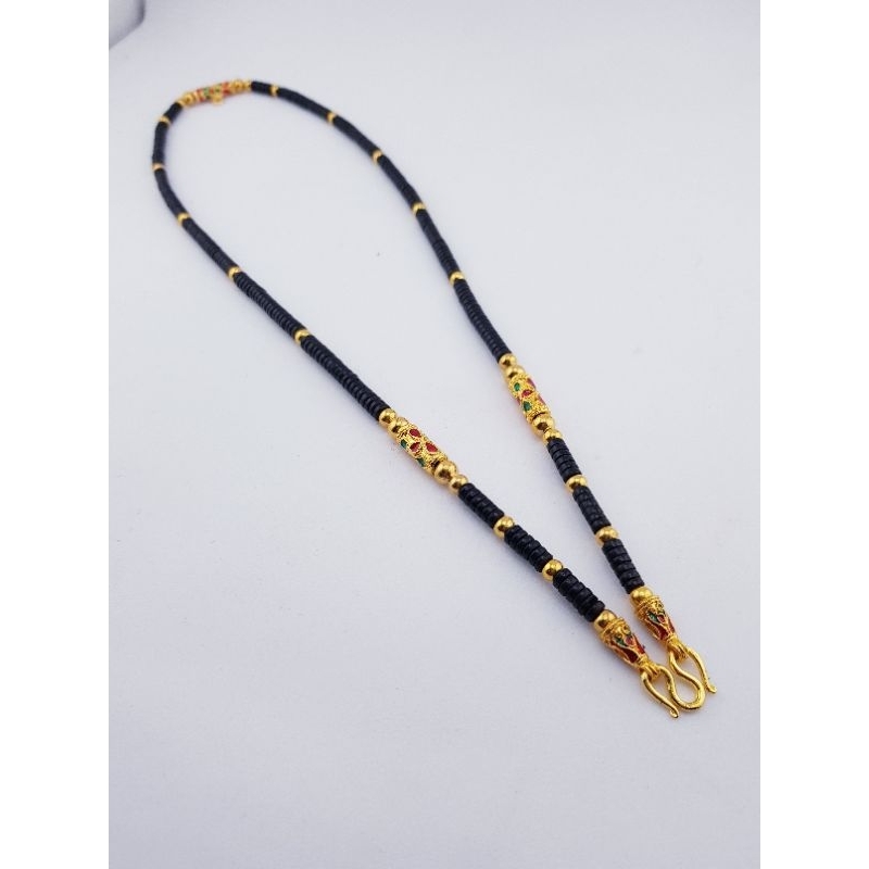 สร้อยกะลาแต่งอะไหล่ไมคอนลงยาคั้นเม็ดทองเลเซอร์สวยงามสำหรับห้อยพระคู่บารมี