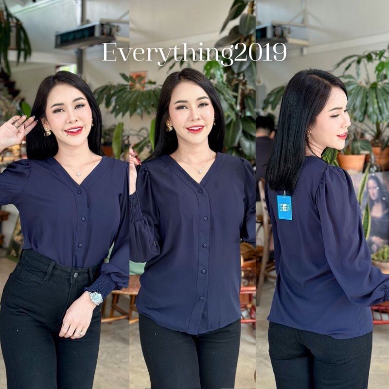 Everything2019 ใส่ทำงานแขนจั๊ม มีสีฟ้าอ่อน