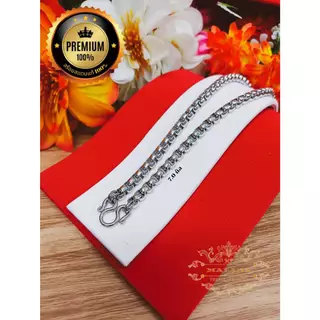 MELADA สร้อยคอสแตนเลสแท้100%สร้อยพระลายผ่าหวายสีเลส ขนาด 2.0 มิล-7.0 มิล ห้อยพระ 1 องค์ ความยาว16-36 นิ้ว