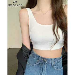 บราฟองน้ำในตัว สปอร์ตบราผ้าลื่นสินค้าพร้อมส่งZH.32203