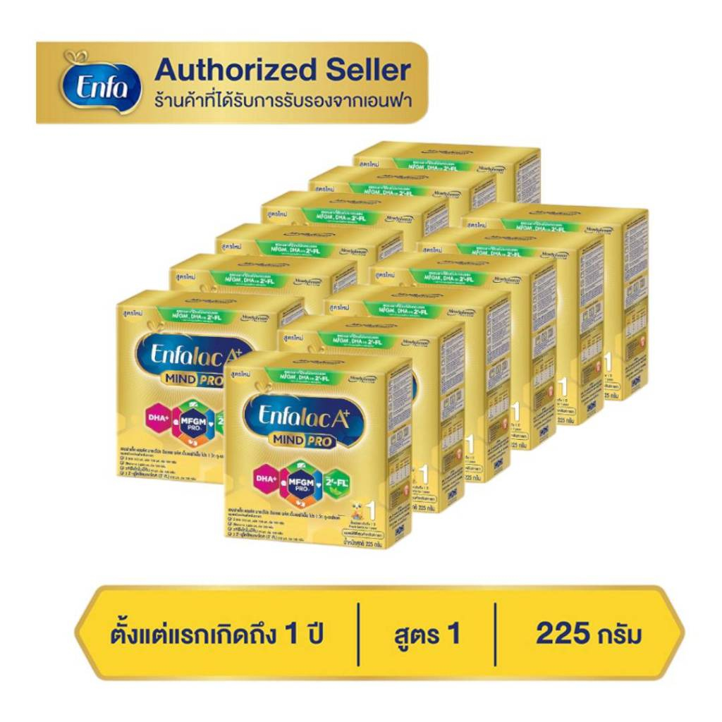 Enfalac A+1 เอนฟาแลค เอพลัส สูตร 1 ขนาด 225 กรัม (ยกลัง12 กล่อง) MG