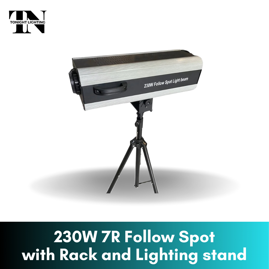 [พร้อมส่ง] ไฟฟอลโล่ สปอต พร้อมแร็ค และขาตั้ง 230W 7R Follow Spot with Rack and Lighting stand