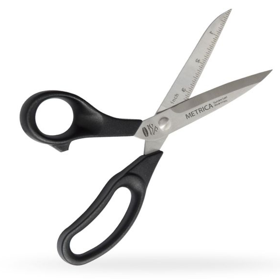 Premax กรรไกรมือซ้าย ขนาด 8 3/4 นิ้ว LEFT-HAND tailor shears METRICA Collection แบบมีหน่วยวัด cm/in
