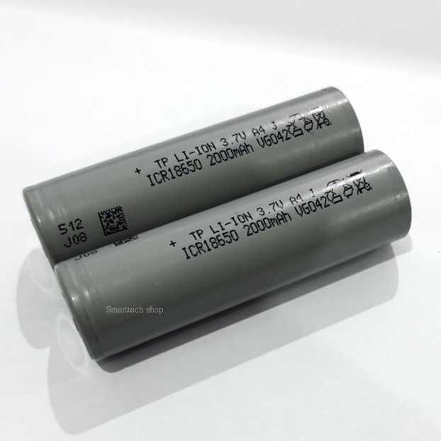 [หัวแบน]  ถ่านชาร์จ 18650 3.7V 2000mahA 5C ของดีราคาไม่แพง