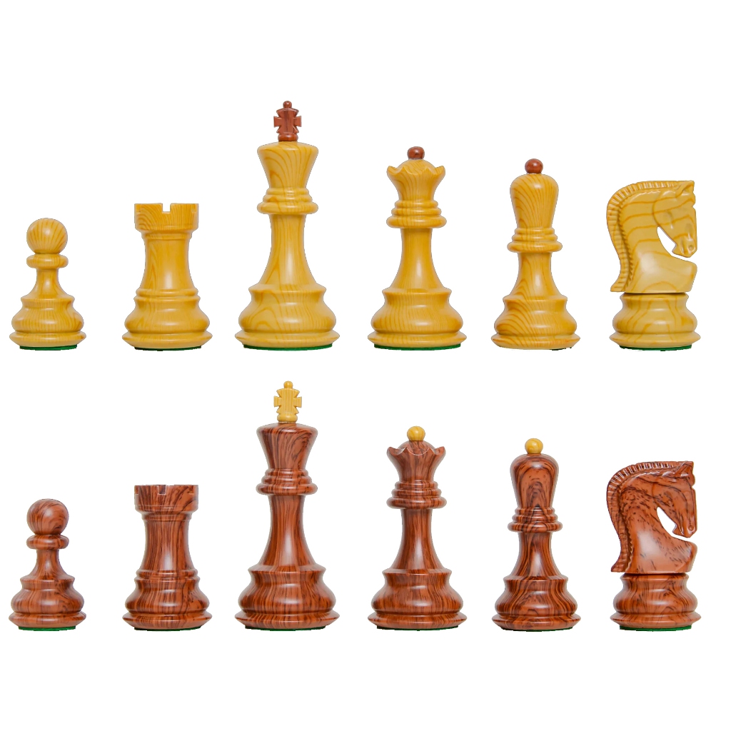 3 3/4" Zagreb Series Chess Pieces - Woodtek ตัวหมากรุกสากลซาเกร็บ(ลายไม้)
