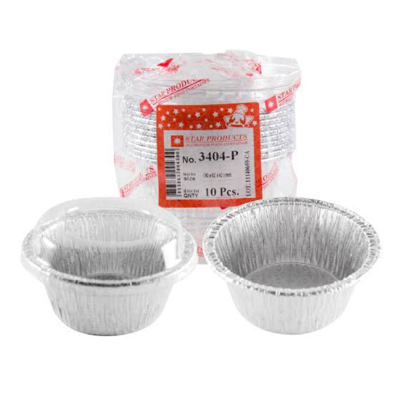 ถาดฟอยล์ ถ้วยฟอยล์ 3404-P (10ชุด/ห่อ) ยี่ห้อ สตาร์โปรดักส์ (Star Products)