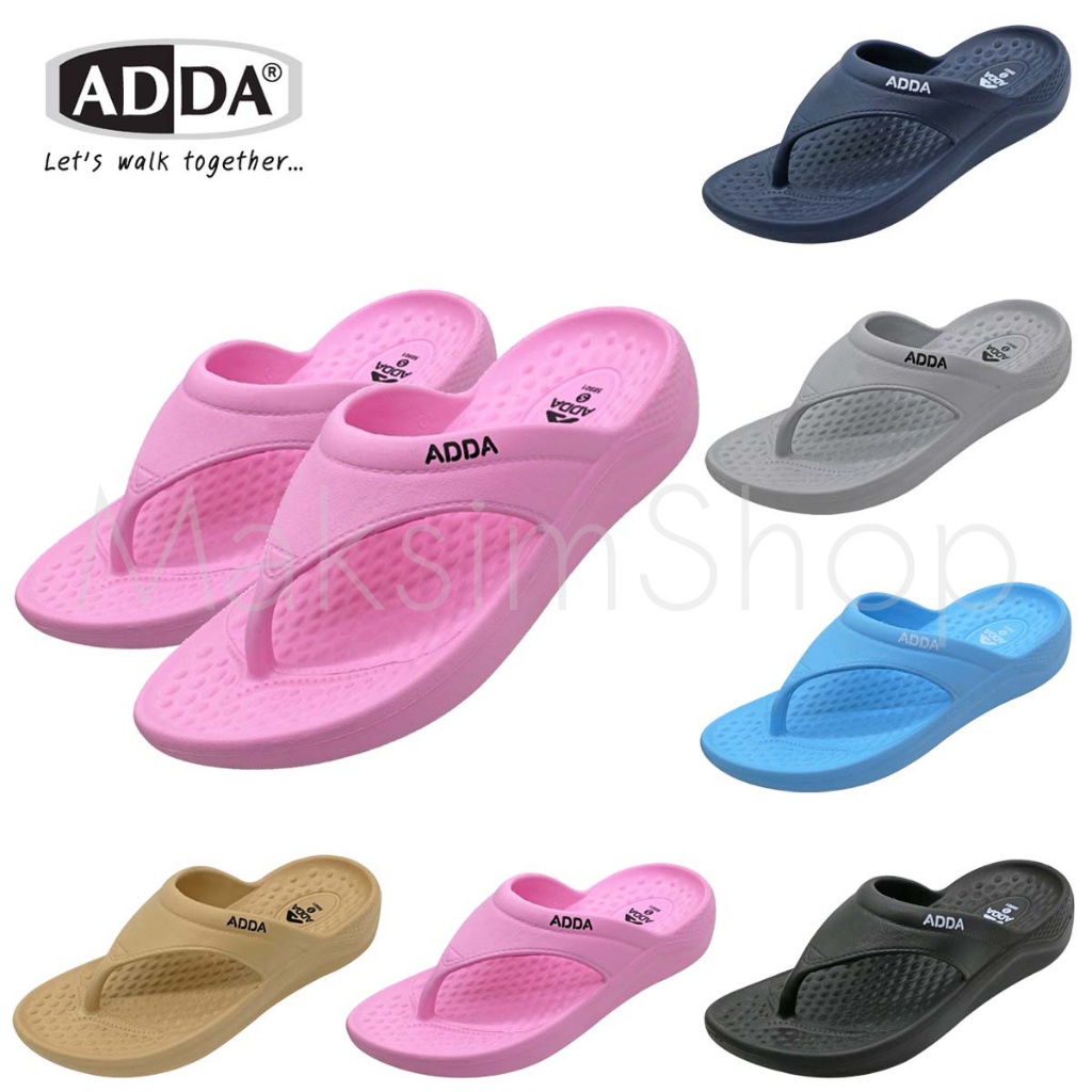ADDA 58901 รองเท้าแตะ รองเท้าลำลอง สำหรับผู้ชาย แบบสวม รุ่น ไซส์ 4-6 สี ดำ เทา กรม ครีม ฟ้า ชมพู Maksim