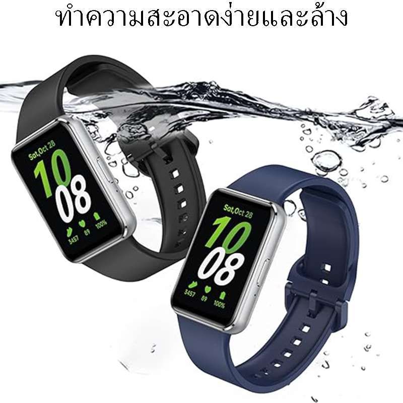 【พร้อมส่งในไทย】สายซิลิโคน สําหรับ Samsung Galaxy Fit 3 Fit3 SM-R390 นิ่ม กันน้ํา กีฬา แฟชั่น สมาร์ทวอทช์ สายรัดข้อมือ