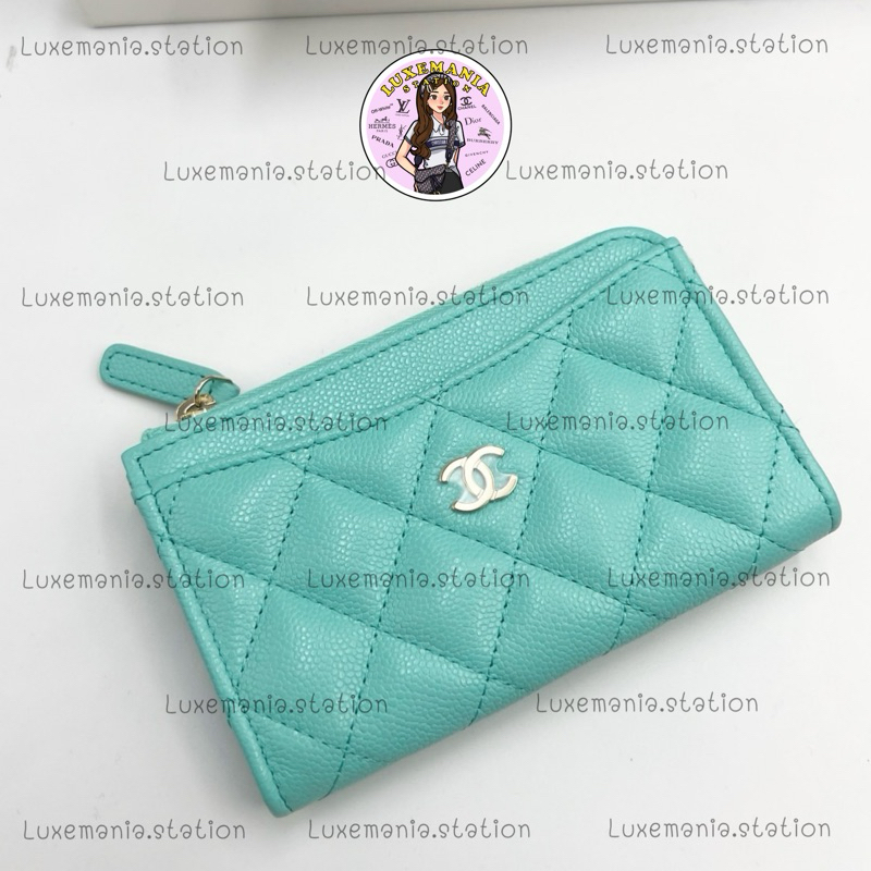 👜: New!! Chanel Zippy Card Holder in Turquoise ‼️ก่อนกดสั่งรบกวนทักมาเช็คสต๊อคก่อนนะคะ‼️