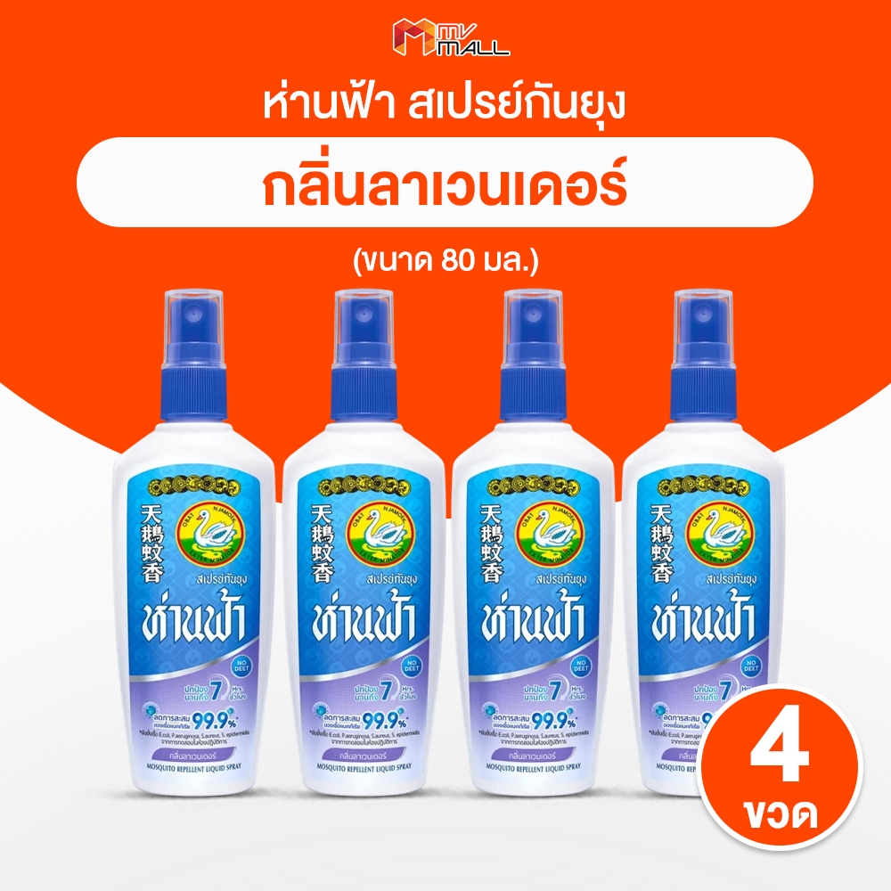 [มี 2 ขนาด 30 ml. และ 80 ml.] ห่านฟ้า สเปรย์กันยุง กลิ่นลาเวนเดอร์ ปกป้องยุงนานถึง 7 ชั่วโมง กลิ่นไม่ฉุน