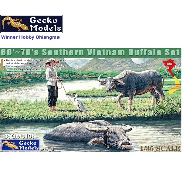Gecko Models 35GM0108 Vietnam Buffalo Set 1/35 โมเดลทหาร Vietnamese Figure Model ฟิกเกอร์ประกอบ พลาส
