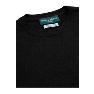 [ส่วนลด30% 30XTRA87] MadetoMature Knitted Crew Neck Tee - Black เสื้อยืดคอกลมผ้าถัก สีดำ