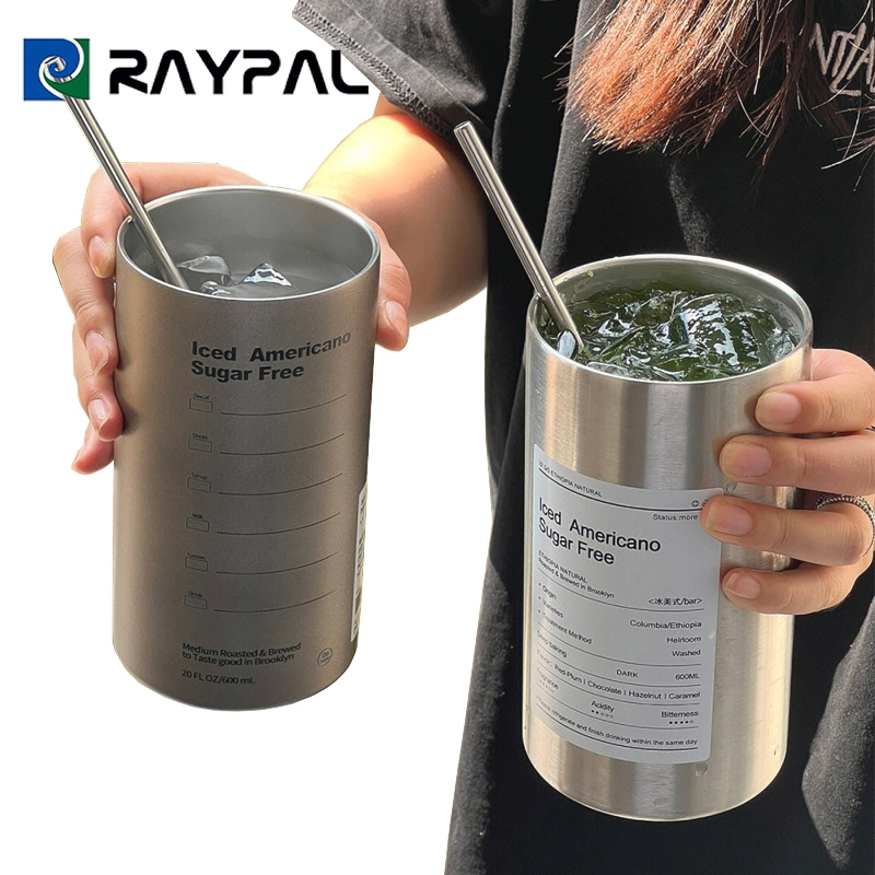 แก้วเก็บความเย็น ขนาด 600 มล. สแตนเลส แก้วกาแฟ