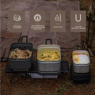 🔥พร้อมส่ง🔥 กล่องอาหาร Lunch Box Campingmoon วัสดุอลูมิเนียม แข็งแรง น้ำหนักเบา พร้อมส่งจากไทย🇹🇭