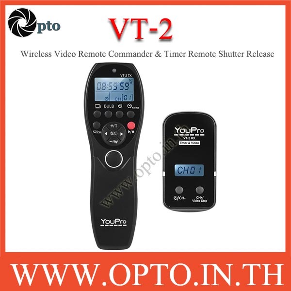 VT-2 YouPro รีโมทไร้สายรับส่งสัญญาณและตั้งเวลาสำหรับ Sony a7 a7R a7S a7 II a7S II a7R II a58 a6300 R