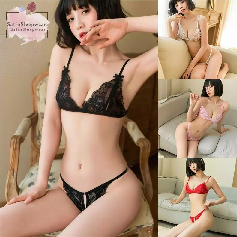 SatinSleepwear 💞💞 ชุดนอนไม่ได้นอน บิกินี เปิดเป้า ลูกไม้ ดูผ่าน ส่งจากไทย(H3018)