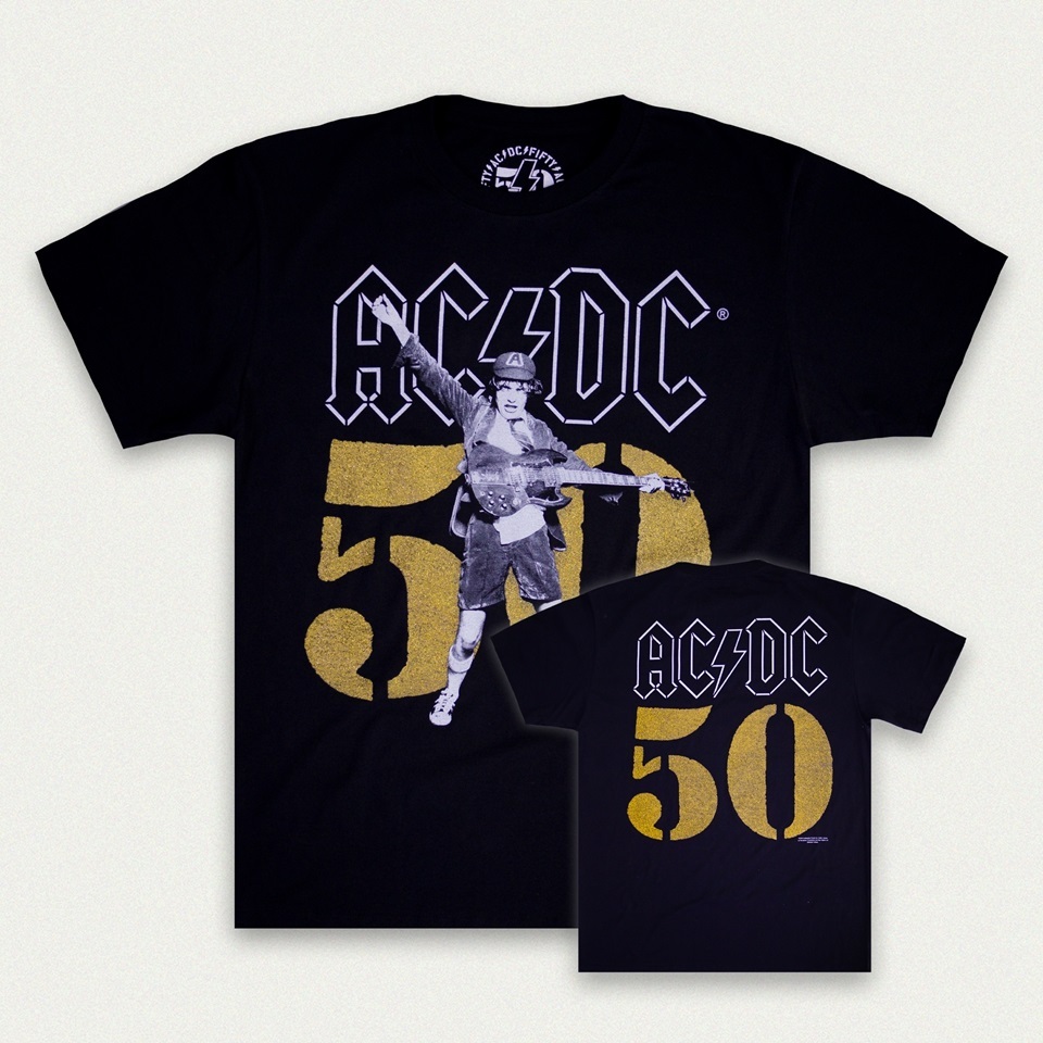 BLAXROXX® | AC/DC® 50th | [ACDC003] | เสื้อยืดคอกลม แขนสั้น | สกรีนลายคมชัด ไม่หลุดลอก | Cotton100%