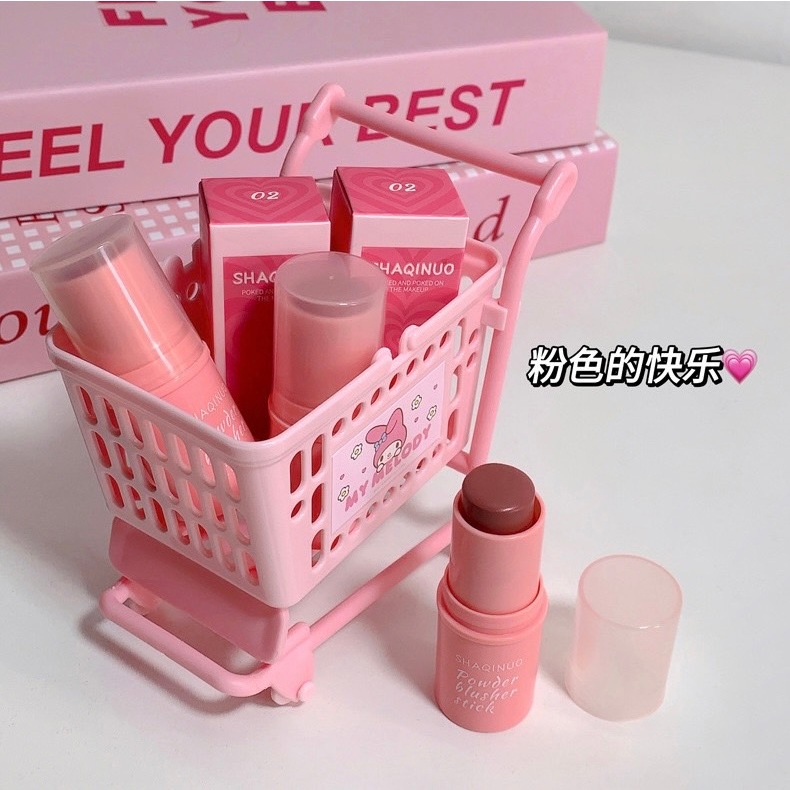 SHAQINUO S887 บลัชออนแท่งเนื้อครีม บลัชออนบาร์บี้ บลัชสติ๊กโทนชมพูนู้ด เกลี่ยง่าย สีสวย น่ารัก ติดทน