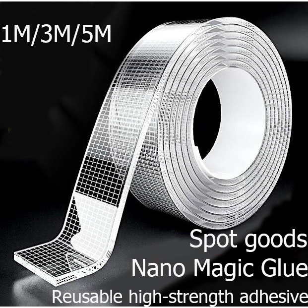 5M โปร่งใสมัลติฟังก์ชั่น Nano Grid กาวสองหน้า Super กาวแถบไม่มีรอยต่อ