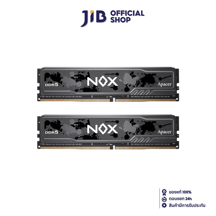 16GB (8GBx2) DDR5 5200MHz RAM (หน่วยความจำ) APACER NOX DDR5 (INTEL XMP) (BLACK) (AH5U16G52C52RMBAA-2)