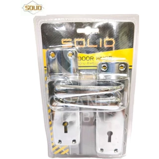 SOLID ลูกบิดประตูเขาควาย PVC ชุปโครเมียม พร้อมกุญแจ 2 ดอก